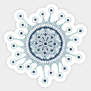 Virus Mandala (blue) Sticker